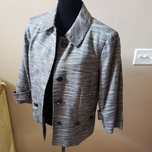 LKNW Jones New York 3/4 black white 12 blazer